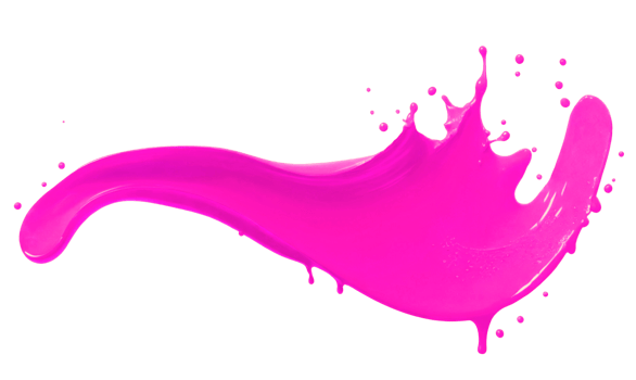 Pink magenta paint splash isolated on transparent background. AI Generative png