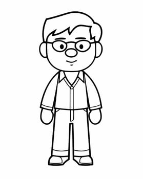 a cartoon man in glasses and a shirt vector