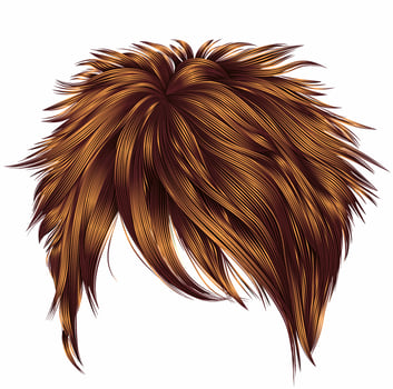 trendy woman short  hairs  Red ginger redhead  colors . fringe . fashion beauty style . realistic  3d . vector