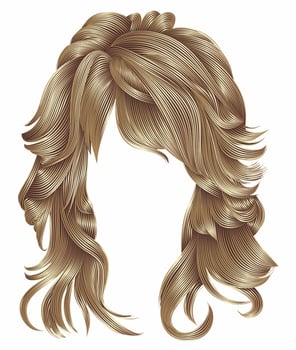 trendy woman long hairs brown   blonde    beige colors .beauty fashion .  realistic 3d vector