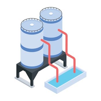 Industrial Equipment Isometric Icons vector