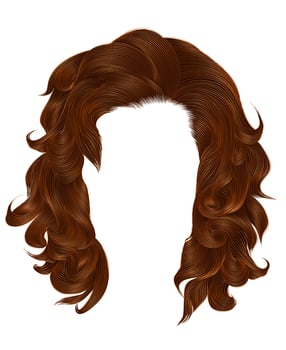 trendy woman long hairs red ginger colors .  beauty fashion .   realistic  graphic 3d vector