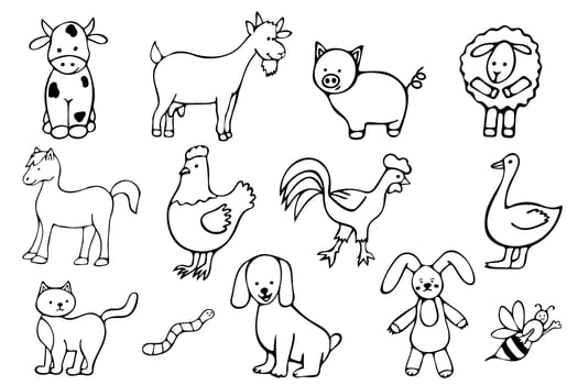 Pet doodle set, world animal day vector