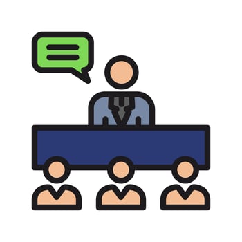icon training, presentation, meeting, isolated on white background editable. vector