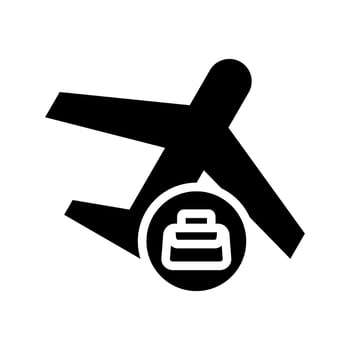 Business Trip icon, Suitcase and Airplane, Business Travel Icon for Web and Mobile App, vector illustration on white background