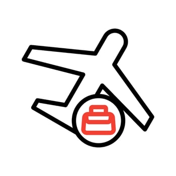 Business Trip icon, Suitcase and Airplane, Business Travel Icon for Web and Mobile App, vector illustration on white background