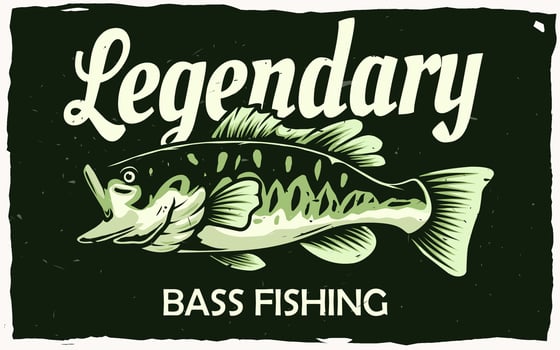 legendary bass fishing poster vector