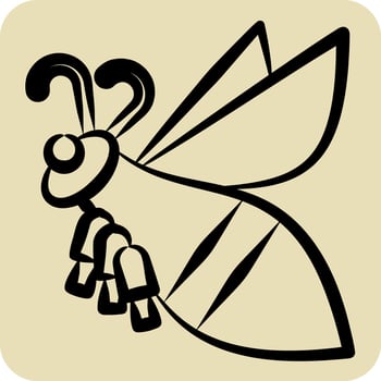 Icon Mountain Bee. related to Apiary symbol. hand drawn style. simple design editable. simple illustration vector