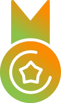 Gold Medal Vector Icon