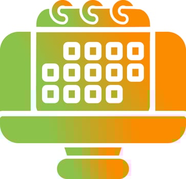 Desktop computer with cale Vector Icon