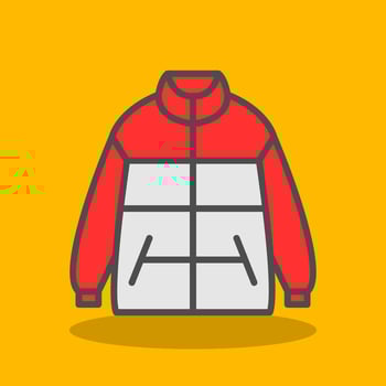 Winter jacket Vector Icon Design