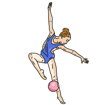 Gymnastic dancer in action png