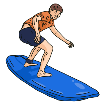 surfer on the beach png