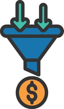 Sale Funnel Icon Image. vector