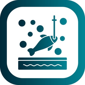 Ice fishing Vector Icon Design