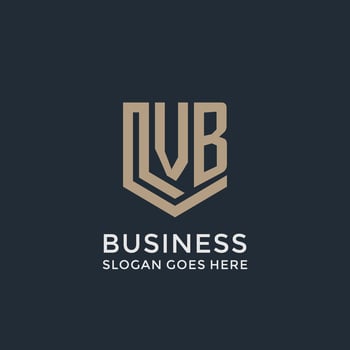 Initial VB logo shield guard shapes logo idea vector