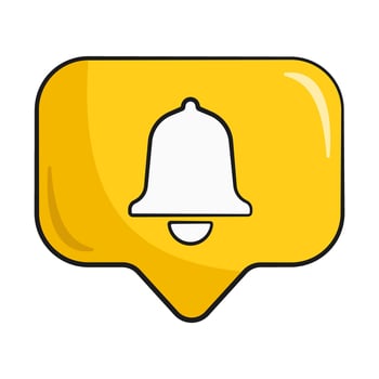 Bell, notification icon. Cartoon vector