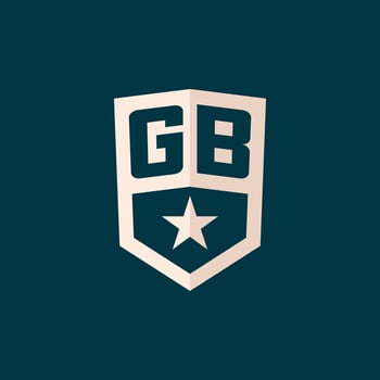Initial GB logo star shield symbol with simple design vector