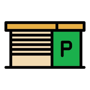 Parking garage icon vector flat