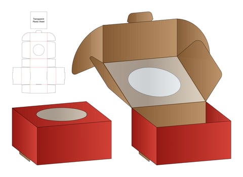 Box packaging die cut template design. 3d mock-up vector