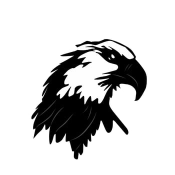 Black and white eagle animal vector illustration on a white background