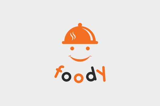 smile food logo and pot icon vector