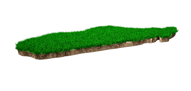 Madagascar Map soil land geology cross section with green grass and Rock ground texture 3d illustration png