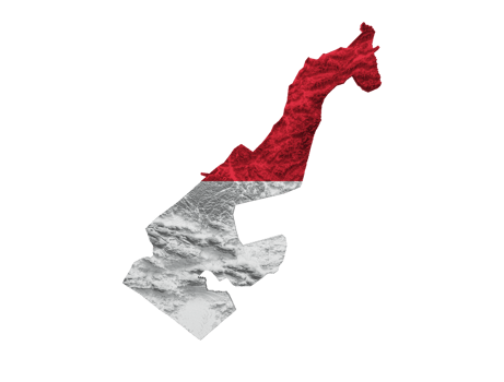 Monaco Map Monaco Flag Shaded relief Color Height map 3d illustration png