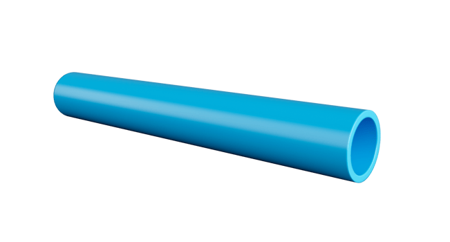 Blue PVC pipe isolated 3d illustration png