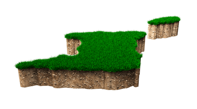 Trinidad and Tobago Map soil land geology cross section with green grass and Rock ground texture 3d illustration png