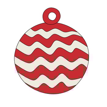 A Christmas Ornament Ball Vector isolated on white background in a minimal xmas concept