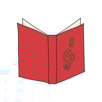 A Christmas Songbook Vector isolated on white background in a hand-drawn minimal xmas concept