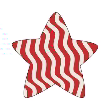 A Christmas Ornament Star 4 Vector isolated on white background in a minimal xmas concept