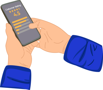 Customer satisfaction feedback survey concept. user comment and give excellent rating to service experience on online application png