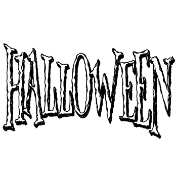 Halloween cartoon symbols hand drawns black and white icon character illustration. Isolated on transparent background. png