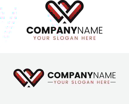 Creative monogram letter w logo design vector