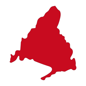 Madrid map, Capital city of Spain map in red color png