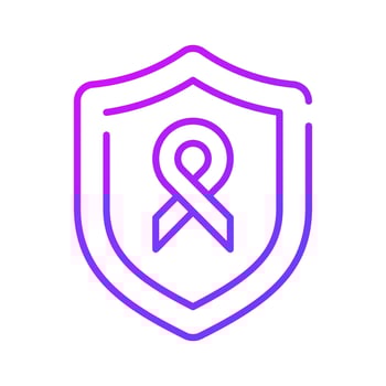 An awareness ribbon with protection shield, awareness icon design vector