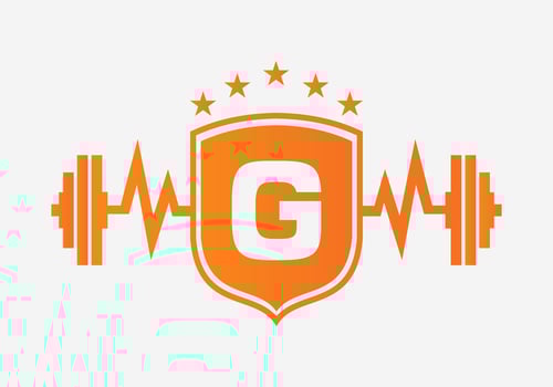 Letter G Gym Fitness Logo Design Concept With Barbell Shield and Start Icon. Bodybuild Gym Symbol vector