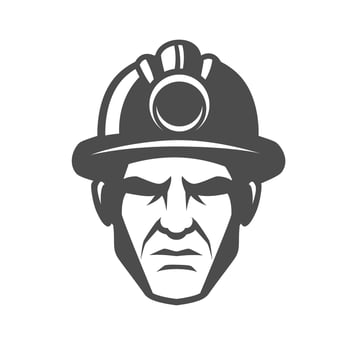 miner head  mascot logo concept illustration vector