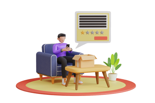 Customers giving a negative review of the product on the online store. bad rating and negative reviews concept. 3d illustration png