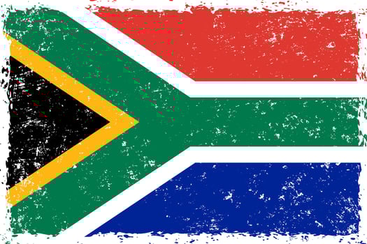 South africa flag in grunge distressed style vector