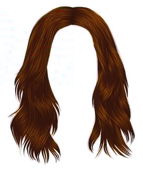 trendy woman long hairs red ginger colors .  beauty fashion .  realistic  graphic 3d vector