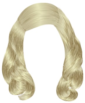 trendy woman long hairs blond colors .  beauty fashion .  realistic  graphic 3d. vector