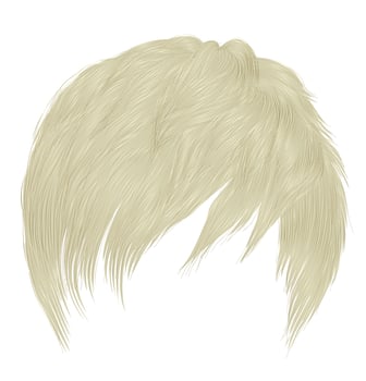 trendy woman  man short  hairs blond  colors . fringe . fashion beauty style . realistic  3d . vector