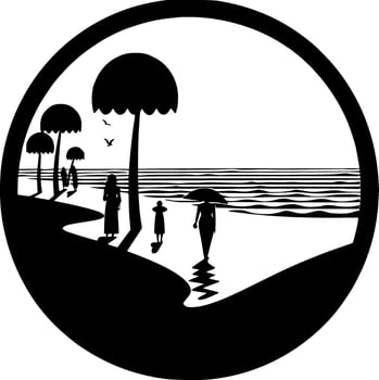 Beach - High Quality Vector Logo - Vector illustration ideal for T-shirt graphic