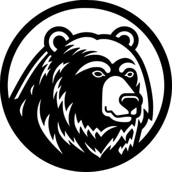 Bear - Black and White Isolated Icon - Vector illustration