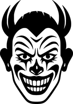 Clown - Black and White Isolated Icon - Vector illustration