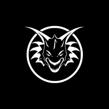 Dragon, Black and White Vector illustration