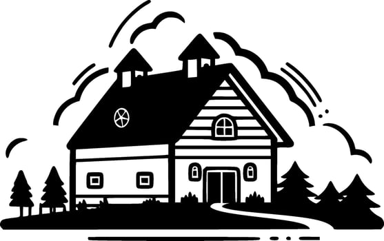 Farmhouse - Minimalist and Flat Logo - Vector illustration